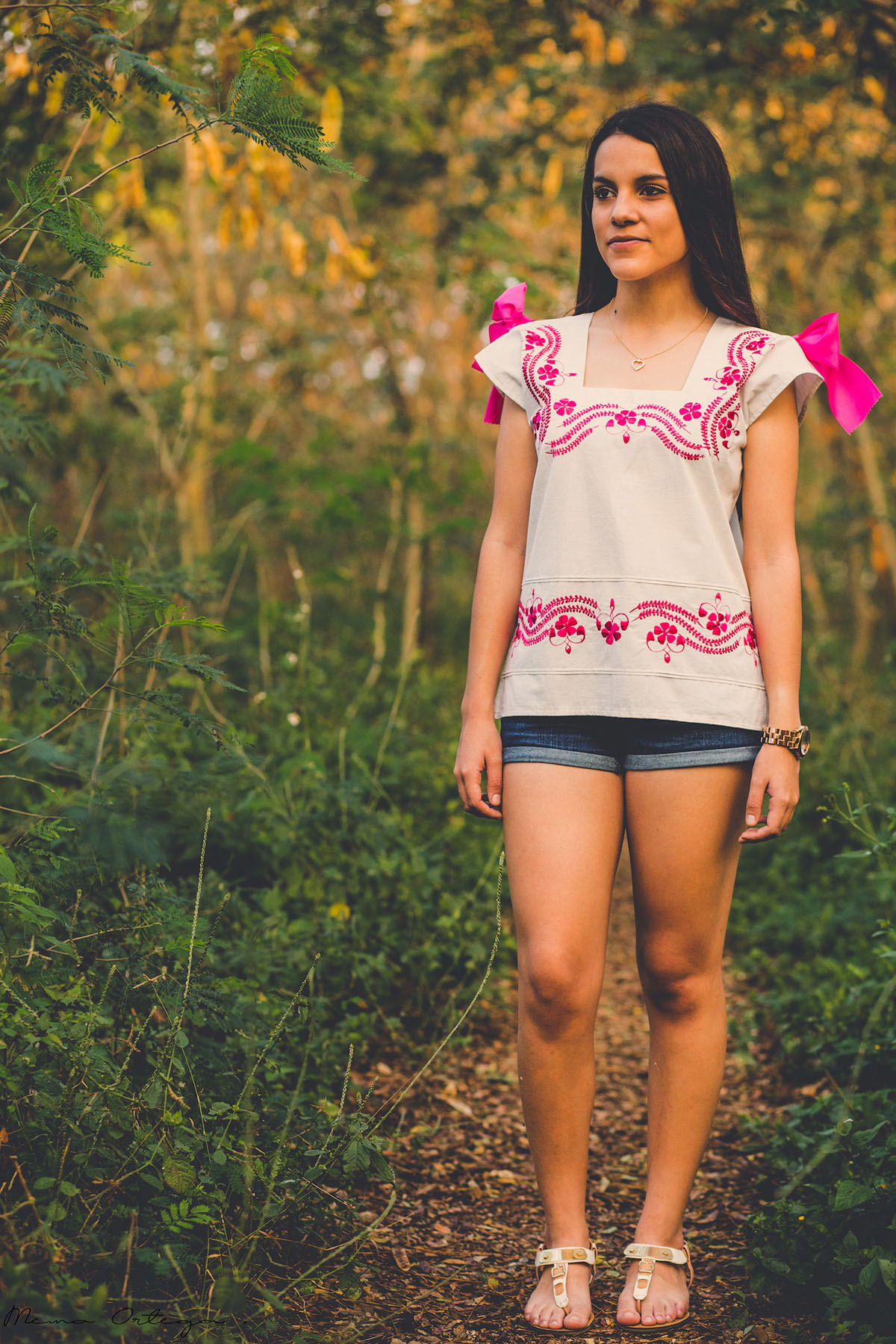 Blusa Hipil Blanco Con Fusha