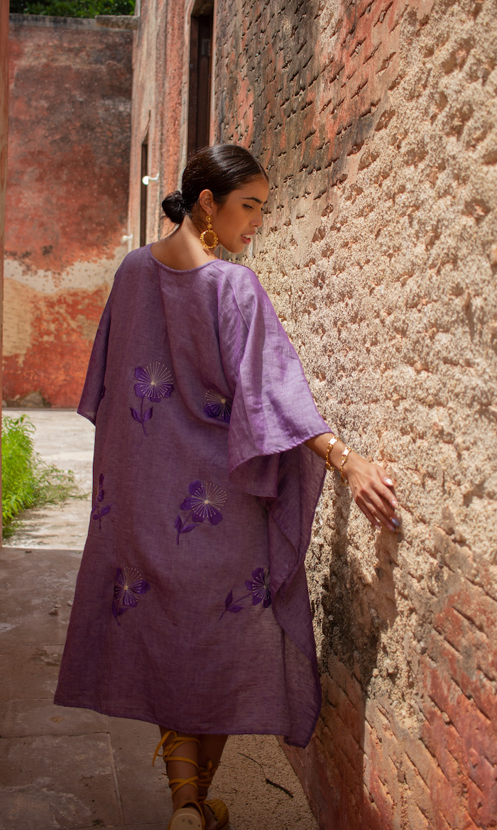 Kaftan morado tornasol