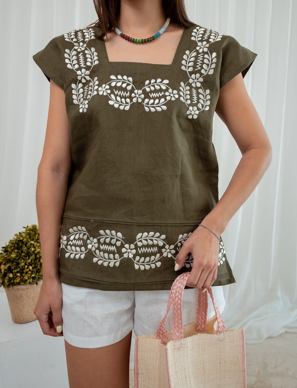 Blusa Hipil Verde Militar