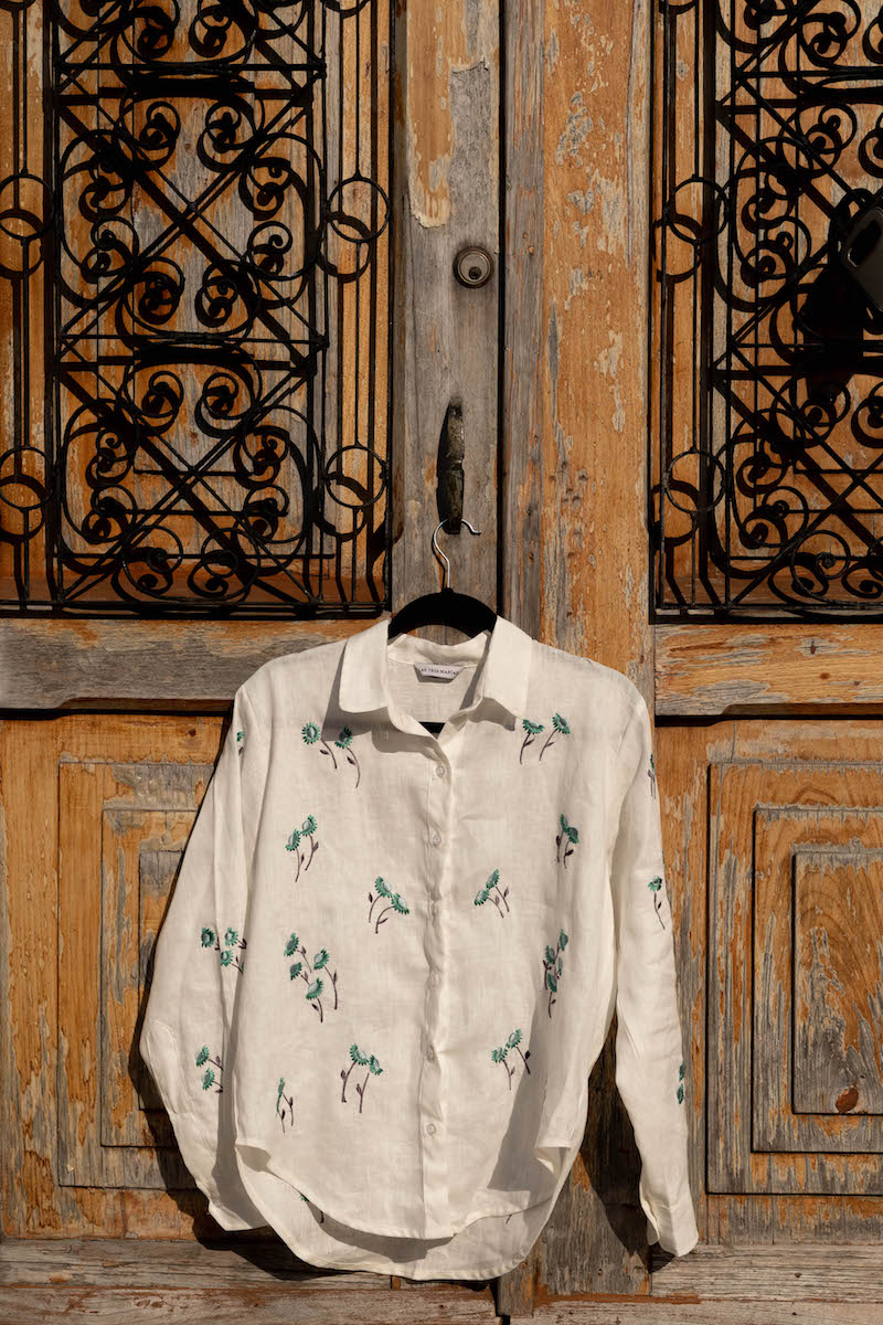 Camisa Margaritas Marfil