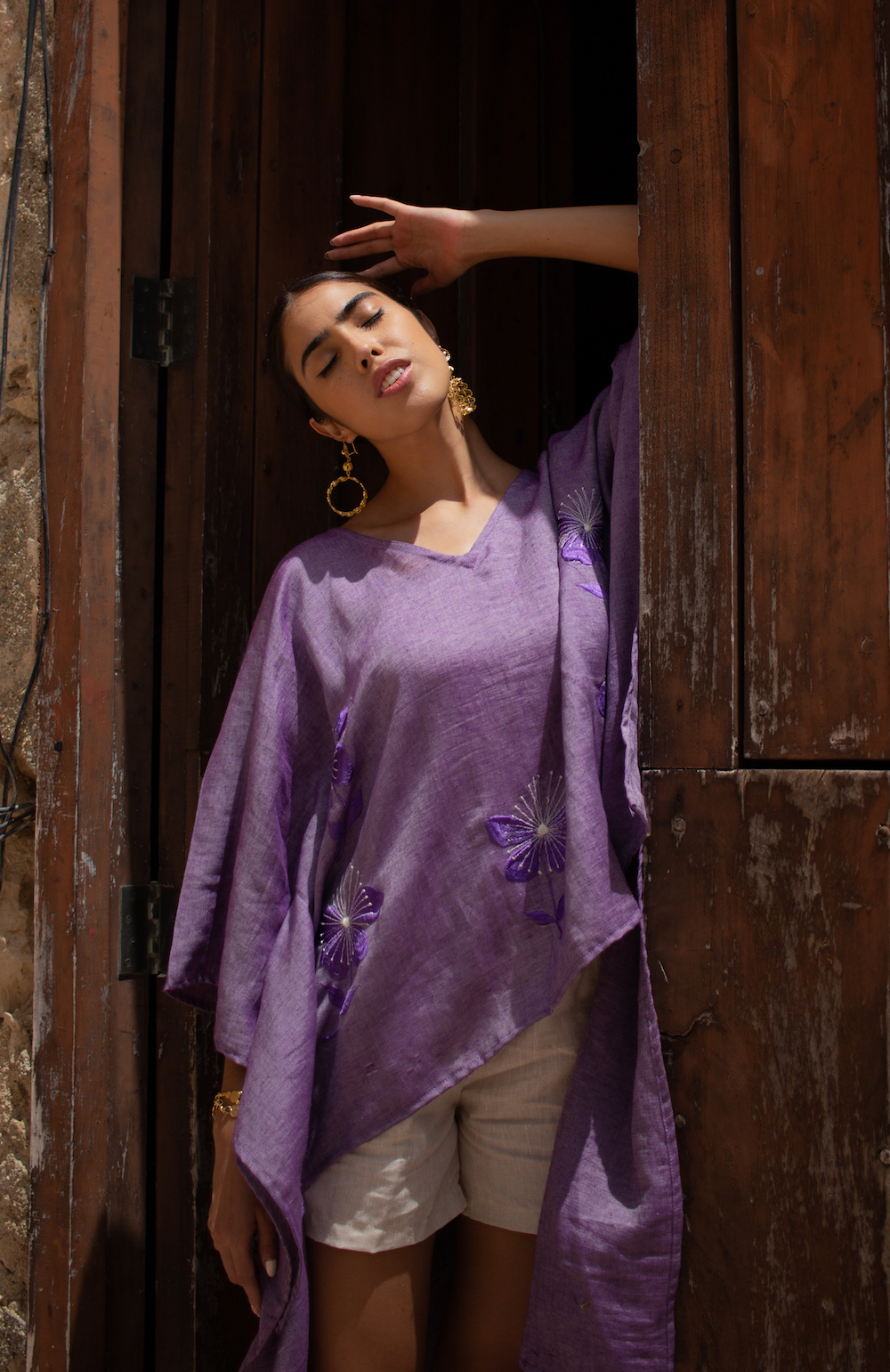 Kaftan morado tornasol